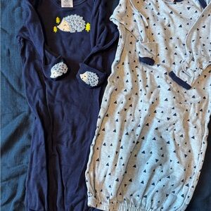 Gerber Kids Sleep Gowns - Navy and Light Gray